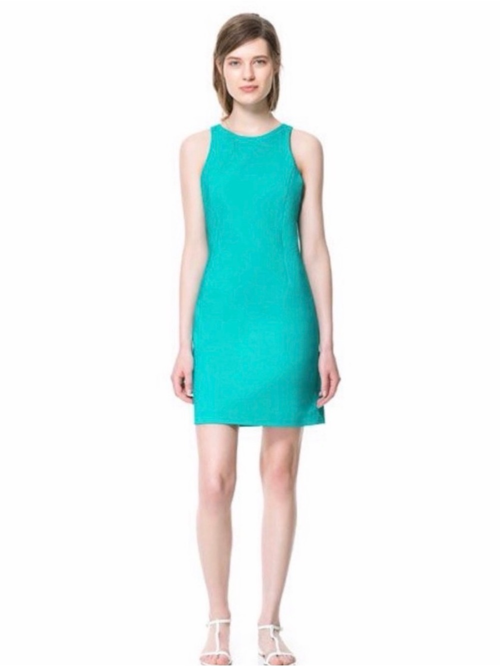 ZARA BASIC Teal Green Dress